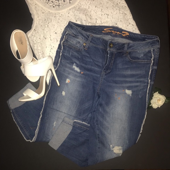 NWOT Seven 7 distressed ankle skinny jeans